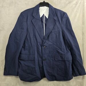 Alex Mill Cooper Blazer‎ In Cotton Linen Navy Blue Mens XL Two Button Sport Coat